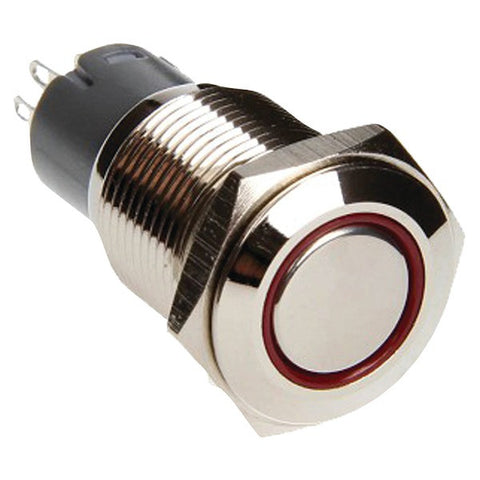 RACE SPORT RS-2P16MM-LEDR 16mm Chrome 2-Position On-off Switch (Red)