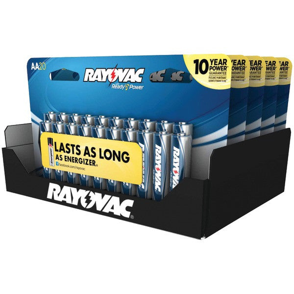 RAYOVAC 815-20SCTF Alkaline PDQ Standing Carded AA Batteries (20 pk)