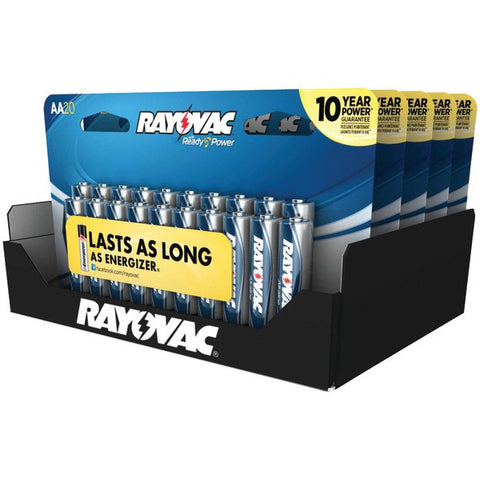 RAYOVAC 815-20SCTF Alkaline PDQ Standing Carded AA Batteries (20 pk)