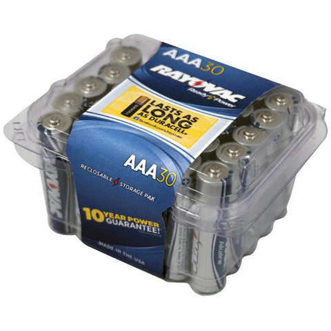 RAYOVAC 824-30PPTJ Alkaline Batteries Reclosable Pro Pack (AAA; 30 pk)