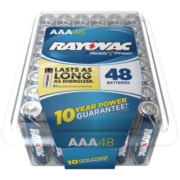 RAYOVAC 824-48PPTJ Alkaline Batteries in Re-closable Pro Pack (AAA, 48 pk)