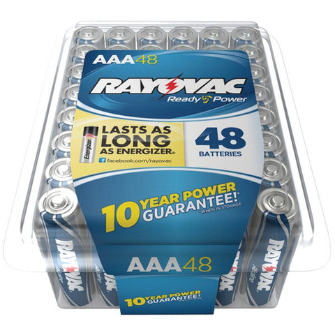 RAYOVAC 824-48PPTJ Alkaline Batteries in Re-closable Pro Pack (AAA, 48 pk)