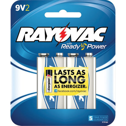 RAYOVAC A1604-2F Alkaline Batteries (9V; 2 pk)