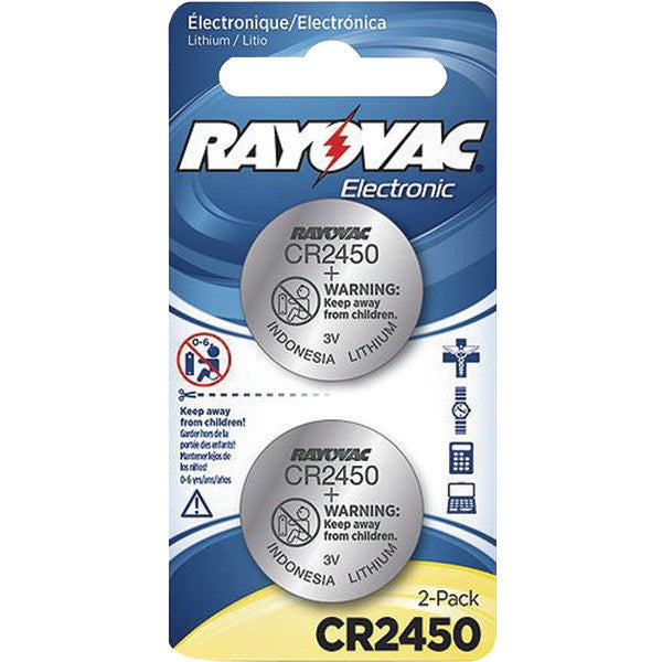 RAYOVAC KECR2450-2A 3-Volt Lithium Keyless Entry Battery (2 pk; CR2450 Size)