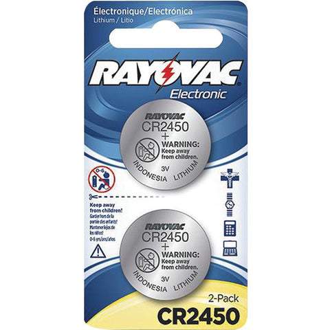 RAYOVAC KECR2450-2A 3-Volt Lithium Keyless Entry Battery (2 pk; CR2450 Size)