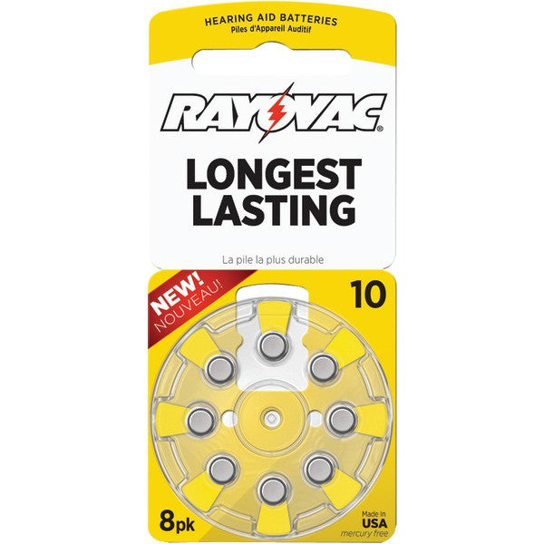 RAYOVAC L10ZA-8ZM Hearing Aid Batteries, 8 pk (Size 10)