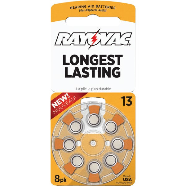 RAYOVAC L13ZA-8ZM Hearing Aid Batteries, 8 pk (Size 13)