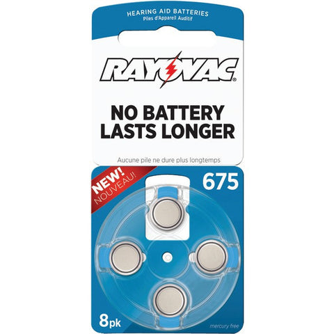 RAYOVAC L675ZA-8ZMB Hearing Aid Batteries, 8 pk (Size 675)