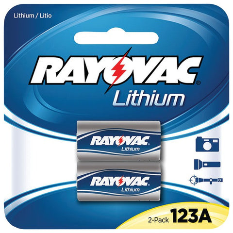 RAYOVAC RL123A-2A 3-Volt Lithium 123A Photo Batteries (2 pk)