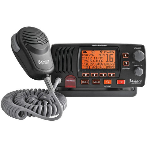 COBRASELECT MR F57B Marine Fixed Mount VHF Radio (Black)