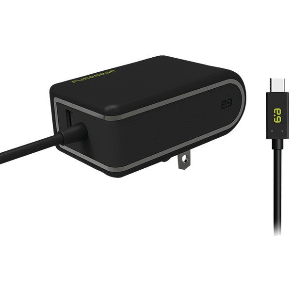 PURE GEAR 10870VRP USB-A to USB-C(TM) Travel Wall Charger (Black)