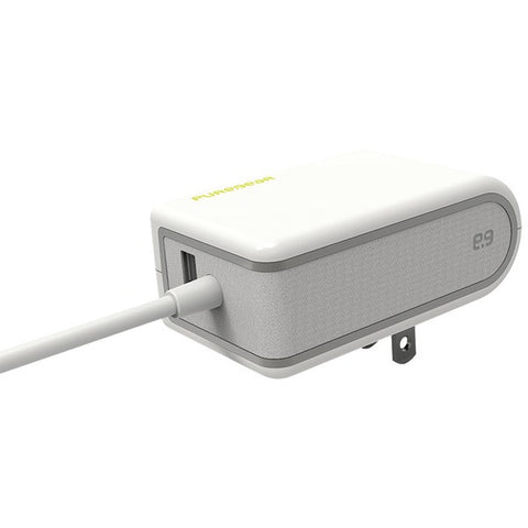 PURE GEAR 10871VRP USB-A to USB-C(TM) Travel Wall Charger (White)