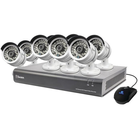 SWANN SWDVK-1644008-US 16-Channel 720p AHD 1TB DVR with 8 PRO-A850 Bullet Cameras