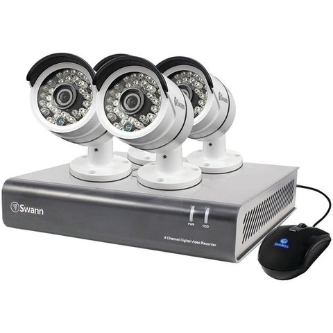SWANN SWDVK-446004-US 4-Channel AHD 1080p DVR with 4 A855 Bullet Cameras