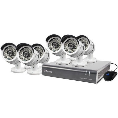 SWANN SWDVK-846008-US 8-Channel AHD 1080p DVR with 8 A855 Bullet Cameras