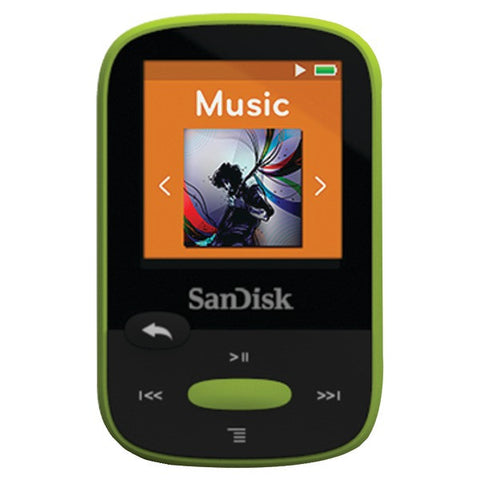 SANDISK SDMX24-008G-A46L 8GB 1.44" Clip Sport MP3 Players (Lime Green)
