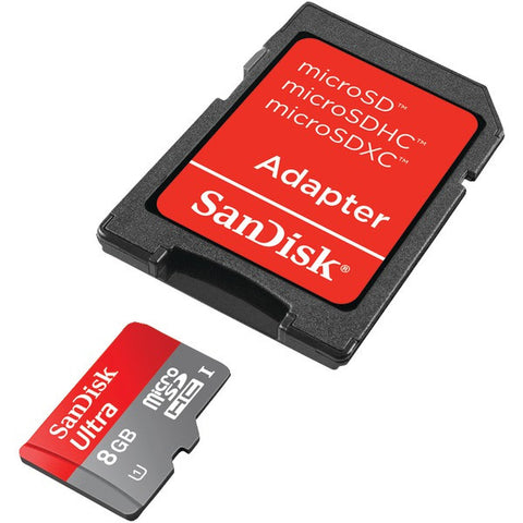 SANDISK SDSDQUA-008G-A46A 8GB microSDHC(TM) Memory Card with Adapter