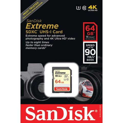 SANDISK SDSDXNE-064G-ANCIN SanDisk Extreme(R) SDXC(TM) Memory Card (64GB)