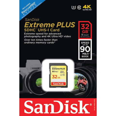 SANDISK SDSDXSF-032G-ANCIN SanDisk Extreme(R) PLUS SDHC(TM) Memory Card (32GB)