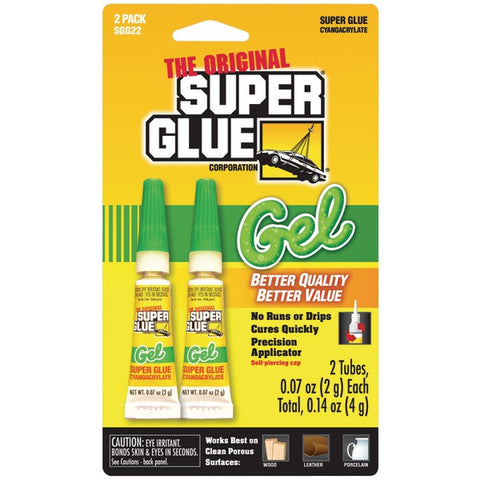 SUPER GLUE SGG22-12 Thick-Gel Super Glue Tubes (Double Pack)