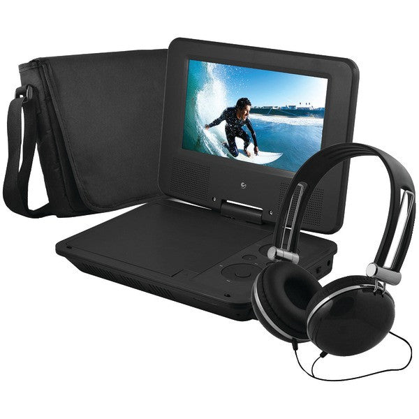 EMATIC EPD707BL 7" Portable DVD Player Bundles (Black)