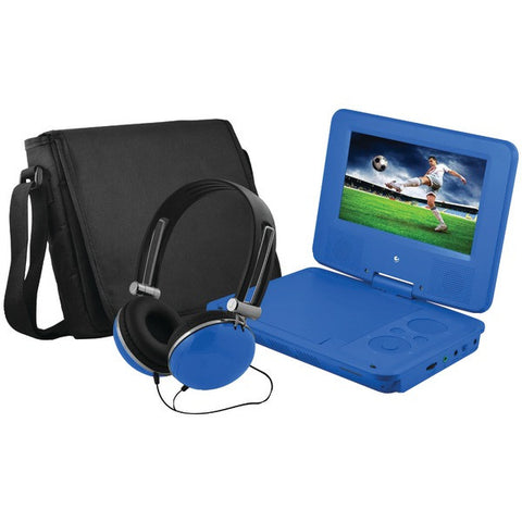 EMATIC EPD707BU 7" Portable DVD Player Bundles (Blue)