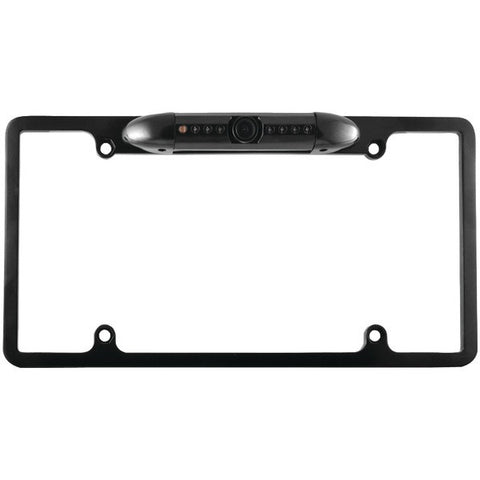 XO VISION LP137B License Plate Frame Backup Camera with 170deg Wide-Angle View (Black)