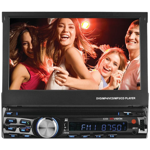 XO VISION X358 7" Single-DIN In-Dash Motorized Touchscreen DVD Receiver with Bluetooth(R)