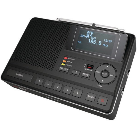 SANGEAN CL-100 Deluxe Tabletop AM-FM Clock Radio with SAME Weather Alert