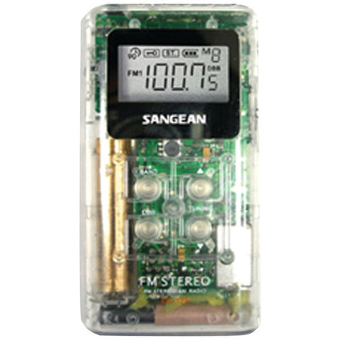 SANGEAN DT-120 CLEAR Pocket AM-FM Digital Radios (Clear)