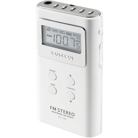 SANGEAN DT-120 WHITE Pocket AM-FM Digital Radios (White)