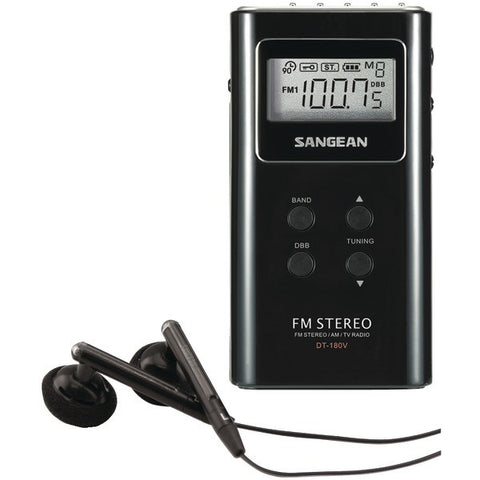 SANGEAN DT180BLK Pocket AM-FM Digital Radio