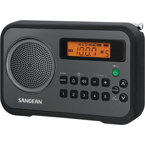 SANGEAN PR-D18BK AM-FM Digital Portable Receiver with Alarm Clock (Black)