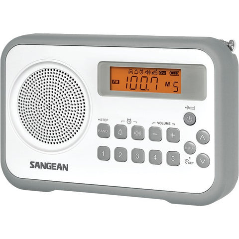 SANGEAN PR-D18GR AM-FM Digital Portable Receiver with Alarm Clock (Gray)