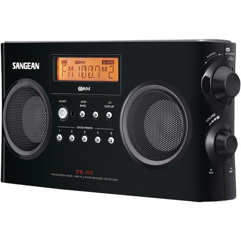 SANGEAN PR-D5-BK Digital Portable Stereo Receivers with AM-FM Radio (Black)