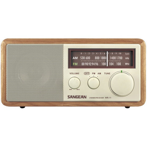 SANGEAN WR11 Wood Cabinet AM-FM Tabletop Radio