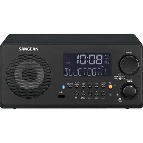 SANGEAN WR22BK FM-RBDS-AM-USB Bluetooth(R) Digital Tabletop Radio with Remote