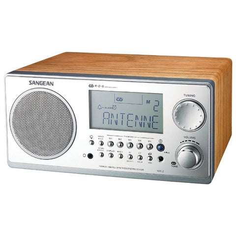 SANGEAN WR2WAL Digital AM-FM Stereo System with LCD & Alarm Clock (Walnut)