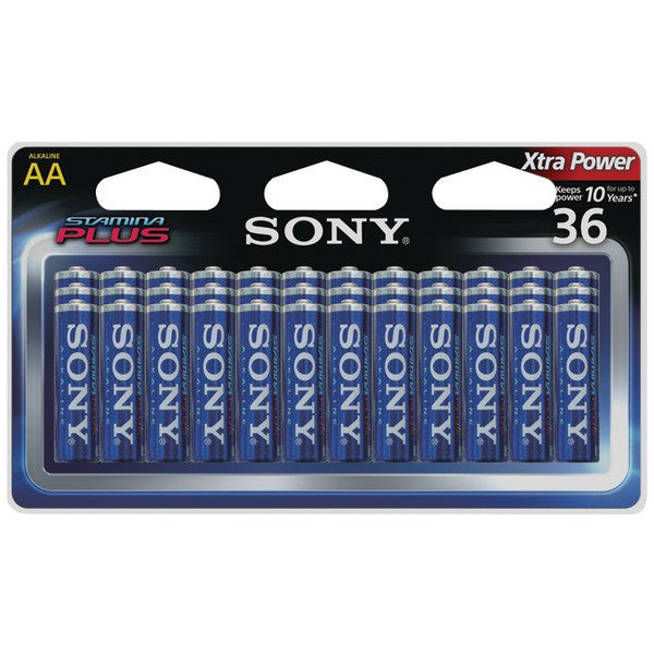 SONY S-AM3B36A STAMINA(R) PLUS Alkaline Batteries (AA; 36 pk)