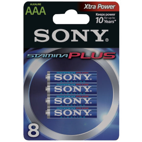 SONY S-AM4B8A STAMINA(R) PLUS Alkaline Batteries (AAA; 8 pk)