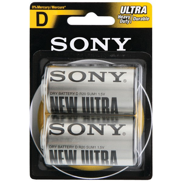 SONY S-SUM1NUB2A Heavy-Duty Carbon Zinc Batteries (D; 2 pk)