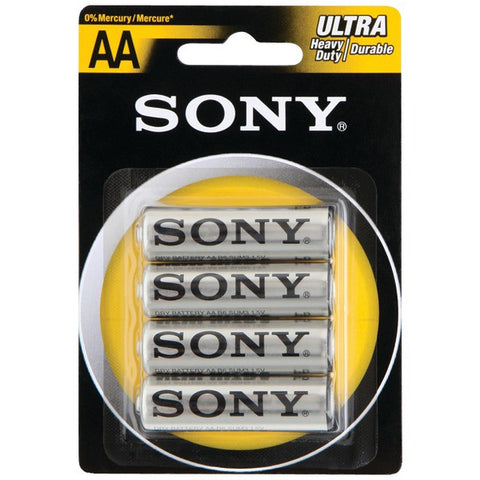 SONY S-SUM3NUB4A Heavy-Duty Carbon Zinc Batteries (AA; 4 pk)