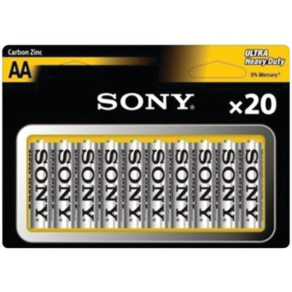 SONY SUM3NLB20A Heavy-Duty Carbon Zinc AA Batteries, 20 pk