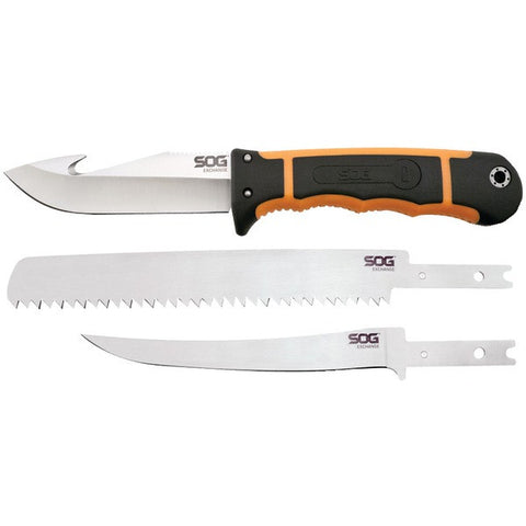 SOG HT201N-CP Exchange Fixed Knife with Interchangeable Fillet, Skinning & Saw Blades