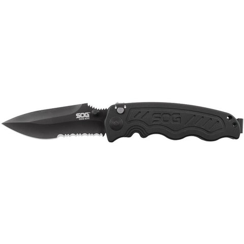 SOG ZM1006-CP Partially Serrated Knife Aluminum Handle (Zoom Mini)