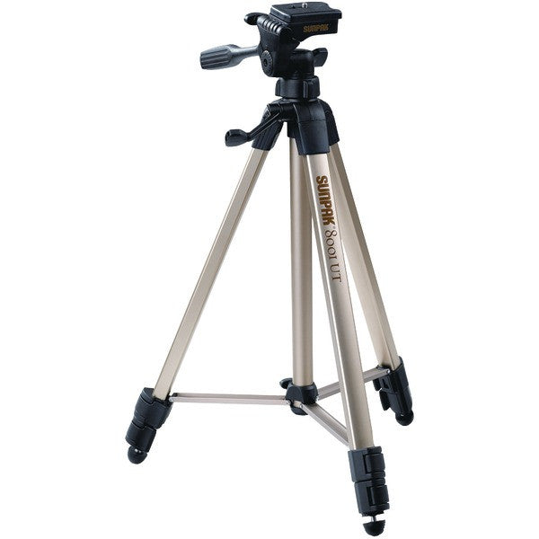 SUNPAK 620-080 Tripod with 3-Way Pan Head (Folded height: 20.8"; Extended height: 60.2"; Weight: 2.3lbs; Includes 2nd quick-release plate)