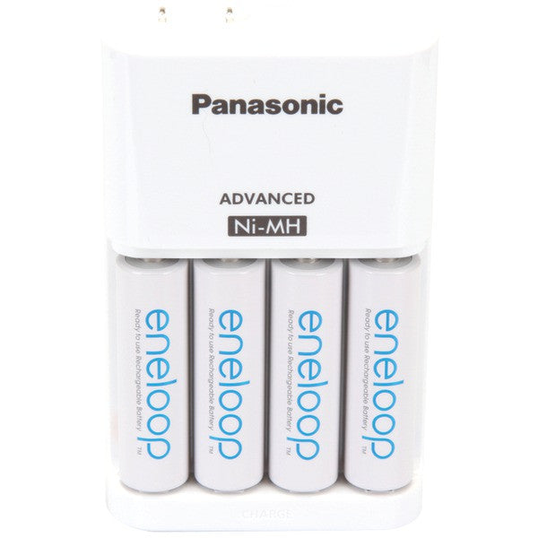 PANASONIC K-KJ17MCA4BA 4-Position Charger with AA eneloop(R) Batteries, 4 pk