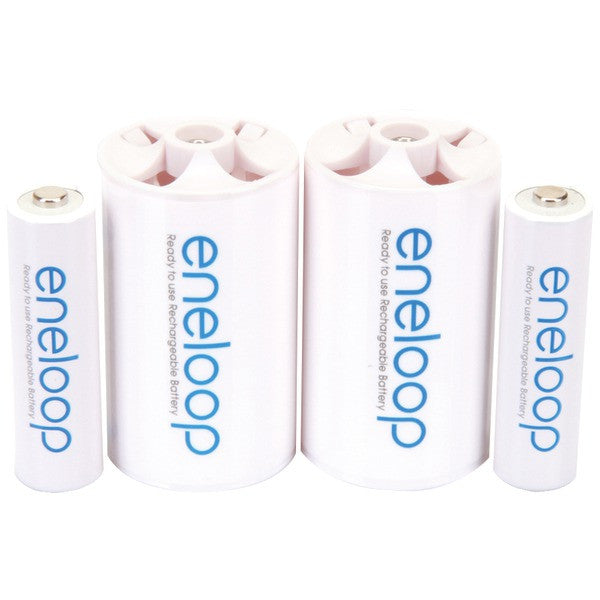 PANASONIC K-KJS1MCA2BA 2 AA eneloop(R) Batteries & 2 Spacers Kit (D Size)