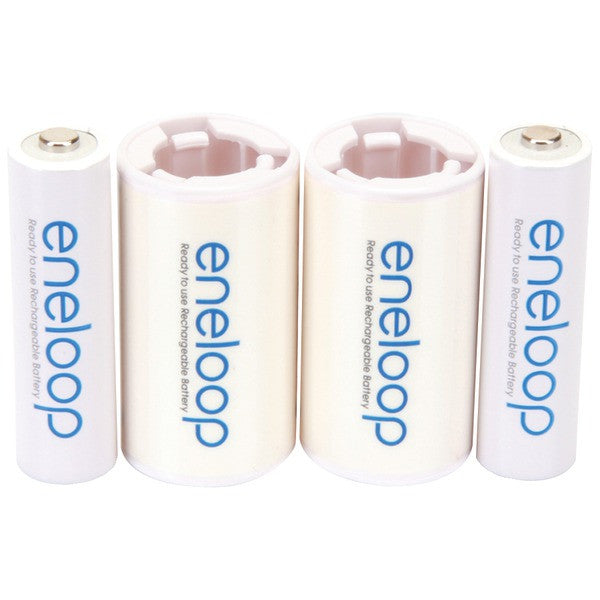 PANASONIC K-KJS2MCA2BA 2 AA eneloop(R) Batteries & 2 Spacers Kit (C Size)