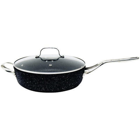 THE ROCK by Starfrit 060318-003-0000 THE ROCK(TM) by Starfrit 11", 4.7-Quart Deep Saute Pan with Glass Lid & Stainless Steel Handles